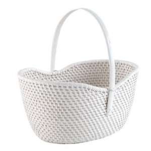   Storage Collection Basket with Handle, Wh Rattan I Am Basket w/Handle