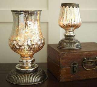  Lamps  Pottery Barn   serena, antique, mercury, glass, hurricane