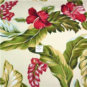   , Hawaiiprint Inc with Ginger, Hibiscus on Cream By the Yard  