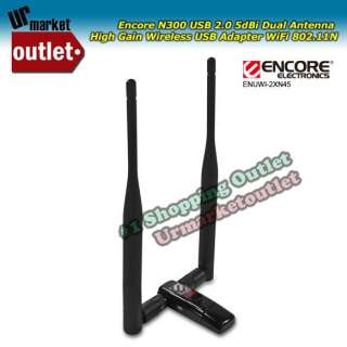 Encore N300 USB 2.0 5dBi WiFi 802.11N Wireless Adapter  