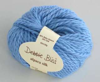 Debbie Bliss Alpaca Silk Yarn Sky Blue #25004  by skein  