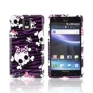 White Skulls Purple Zebra Hard Case For Samsung Infuse  