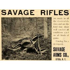  1903 Ad Savage Arms Co. Rifles Firearms Hunting Moose 