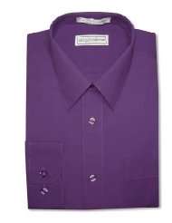 Biagio Mens 100% COTTON PURPLE INDIGO Dress Shirt w/ Convertible 
