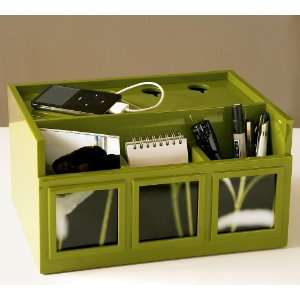   Photo Caddy + Mobile Ipod Charger Surge Protector in Green Vert
