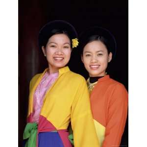  Two Smiling Vietnamese Women in Traditional Dress, North 