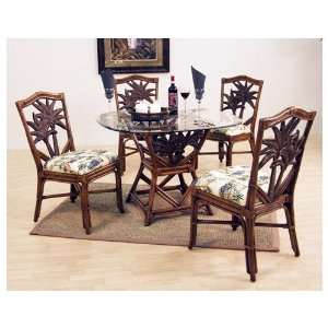   Rattan Dining Set with Side Chairs in TC Antique Finish   5 PC SET 401