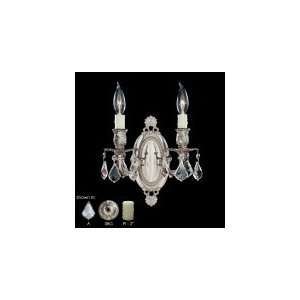   Wall Sconce in Antique Silver with Clear Precision Teardrop crystal