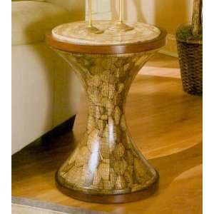  Accent Table With Bamboo Bits Inset Top