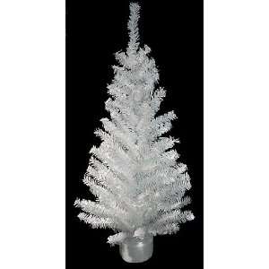  18 White Pine Artificial Christmas Tree With Wood Base 