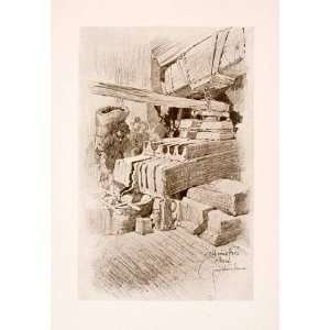  1918 Print George Wharton Edwards Wine Press Alsace 