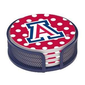   Wildcats Dots 4 Coaster Gift Set w/ Wire Mesh Tray