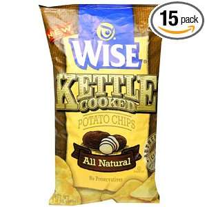 Wise Snacks Kettle Chips, Original, 9 Ounce Bags (Pack of 15)  